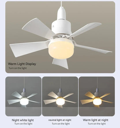30W E27 Ceiling Fan Light with Remote Control - LED Dimming Function, Intelligent Quiet Fan for Bedroom & Living Room | Karnz