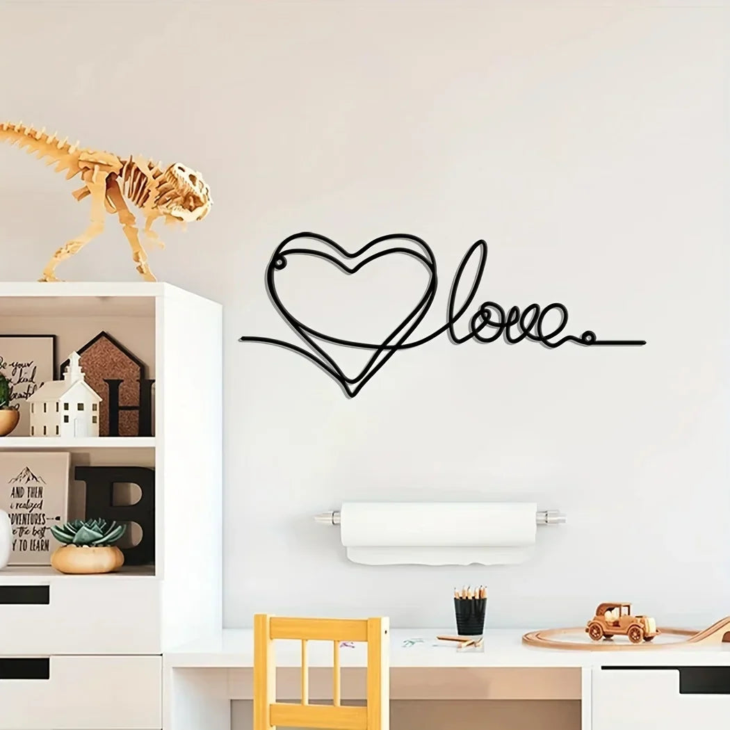Metal Love Heart 3d Wall Decoration For Bedroom Living Room Cute Modern Home Art Decor | Bowlift