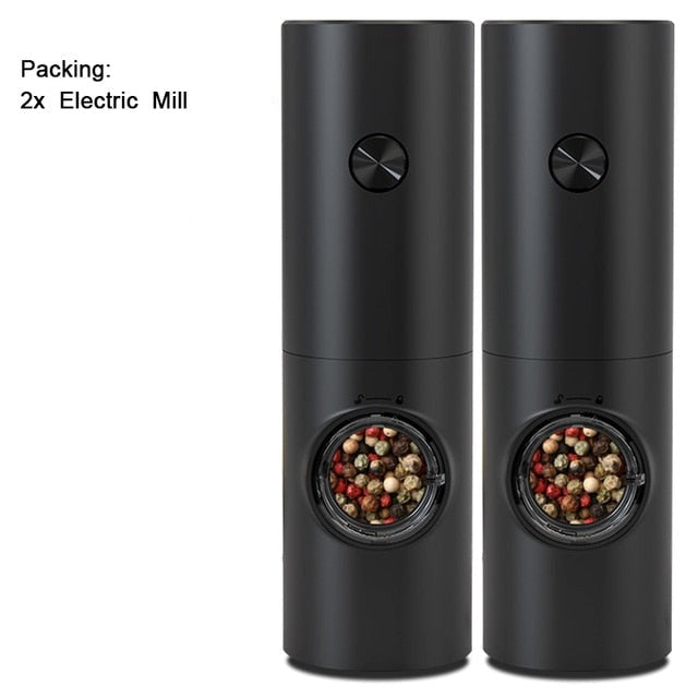 Skanto | Electric Automatic Pepper and Salt Grinder with LED Light and Adjustable Grind - Perfect for Kitchen or Restaurant
