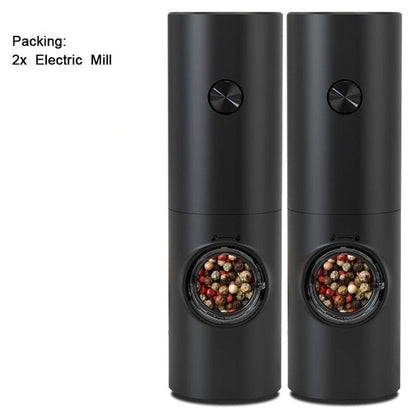 Skanto | Electric Automatic Pepper and Salt Grinder with LED Light and Adjustable Grind - Perfect for Kitchen or Restaurant
