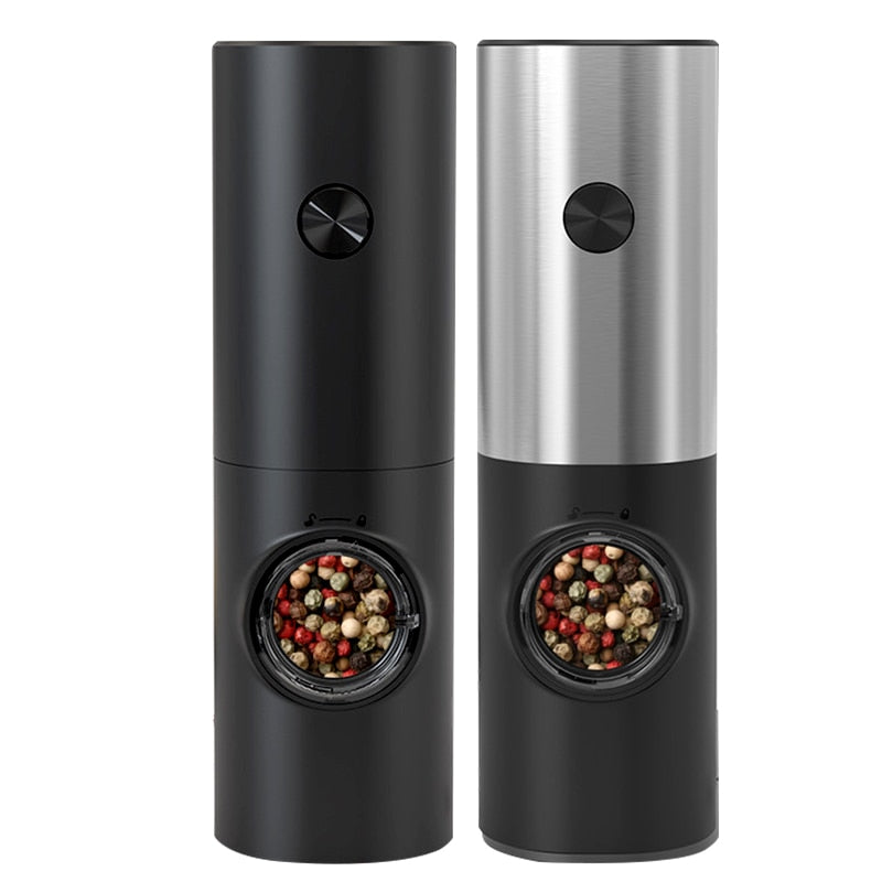 Skanto | Electric Automatic Pepper and Salt Grinder with LED Light and Adjustable Grind - Perfect for Kitchen or Restaurant