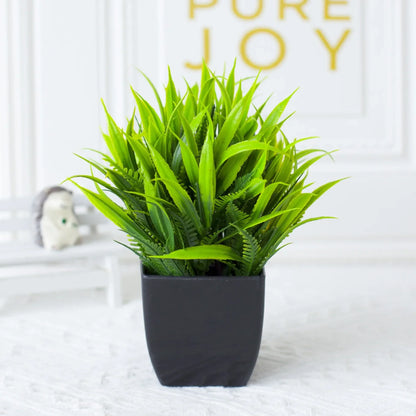 BowLift | Leafora Artificial Eucalyptus Plant in Black Pot | Mini Decorative Plant | For Table, Bathroom & Office