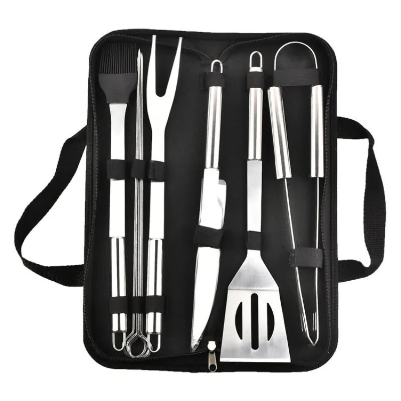 Skanto | Stainless Steel BBQ Tool Set - Outdoor Grill Combination with Portable Storage Bag, Oven and Baking Tools