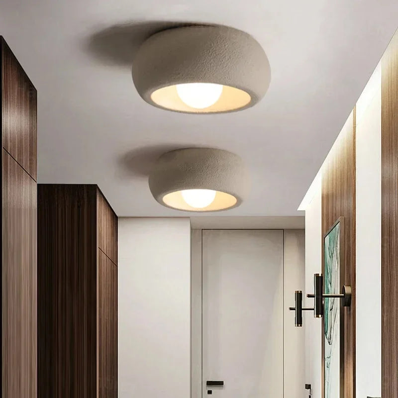 Skanto | Japanese Wabi-Sabi Round LED Ceiling Lamp