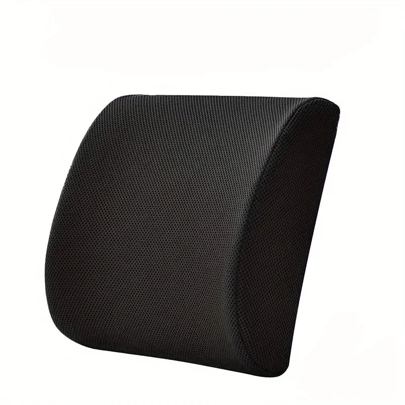 Lumbar support cushion for office chair and car seat - Perfectly balanced memory foam back cushion, versatile support for comfort
