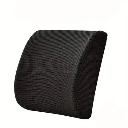 Lumbar support cushion for office chair and car seat - Perfectly balanced memory foam back cushion, versatile support for comfort