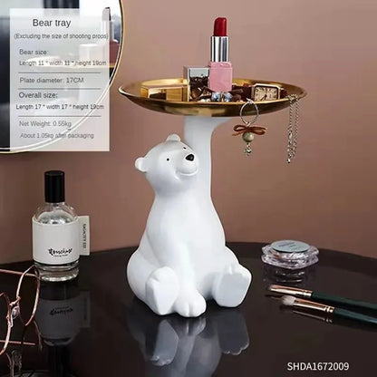 Skanto cute polar bear key storage fruit tray modern simple living room porch decoration home decor