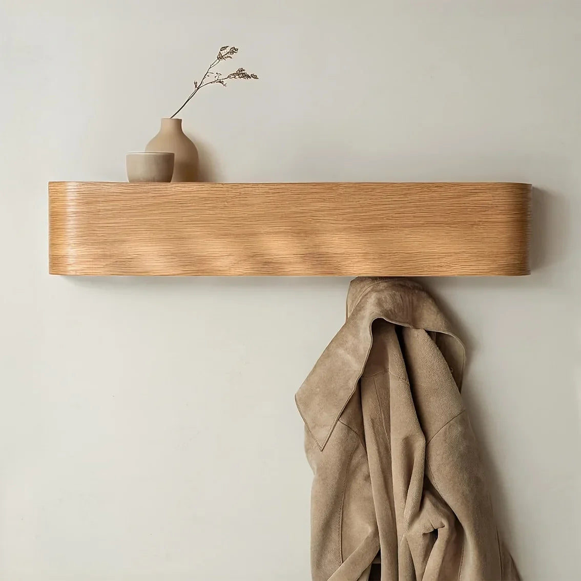 NordicHide Rack Wall Shelf with Shelf & Hidden Hooks Skanto