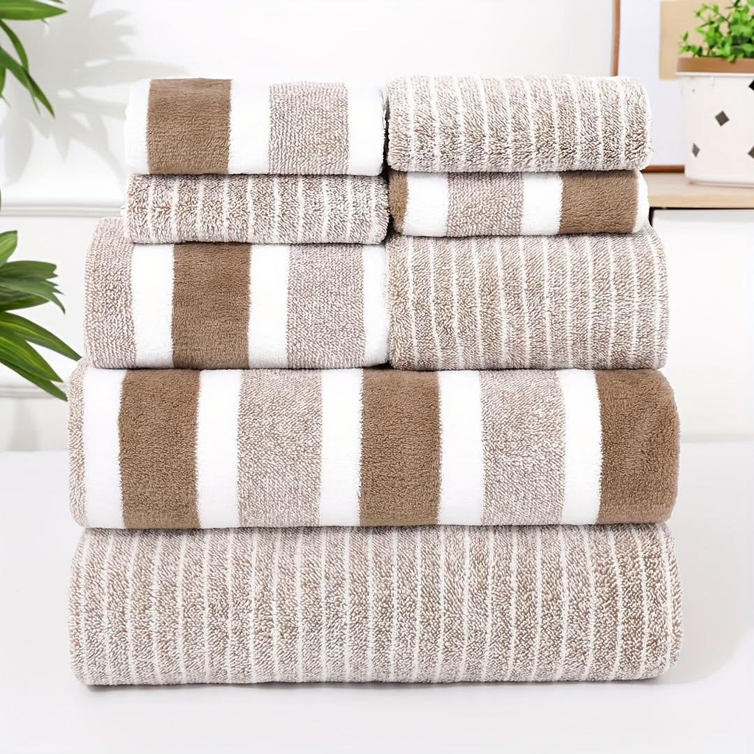 BowLift | LUXORA – 8-piece towel set made of microfiber, soft, highly absorbent & quick-drying