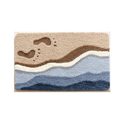 Kalsten | Seaside Footprint Pattern Bath Mat