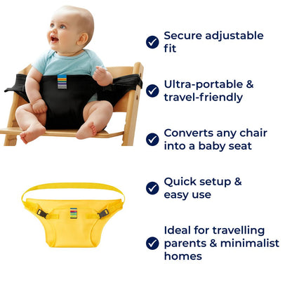 SeatGuard | Baby Chair Harness – Secure Adjustable Fit – Breathable Cotton Fabric – Portable Dining Safety Solution for Travelling Parents Kalsten