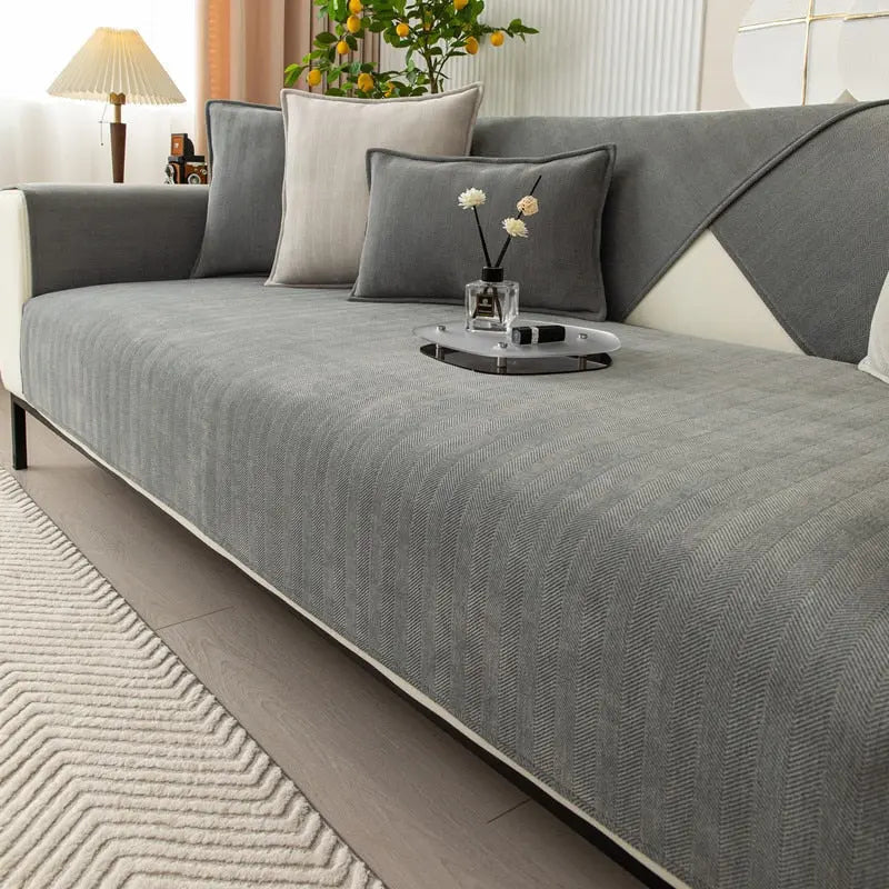 Non-slip sofa cover for secure, relaxed comfort