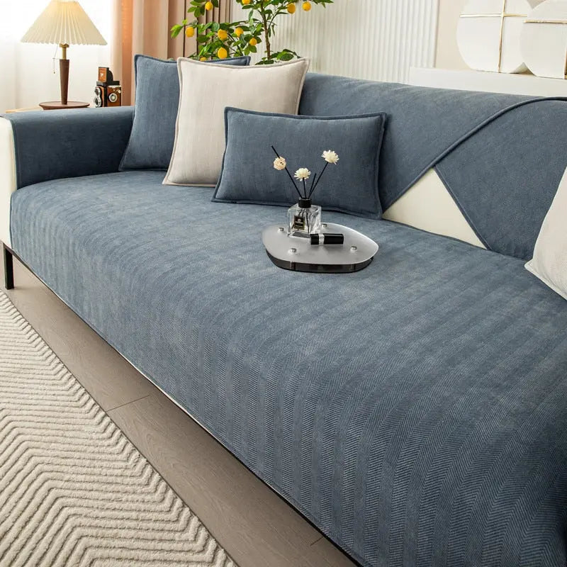 Non-slip sofa cover for secure, relaxed comfort