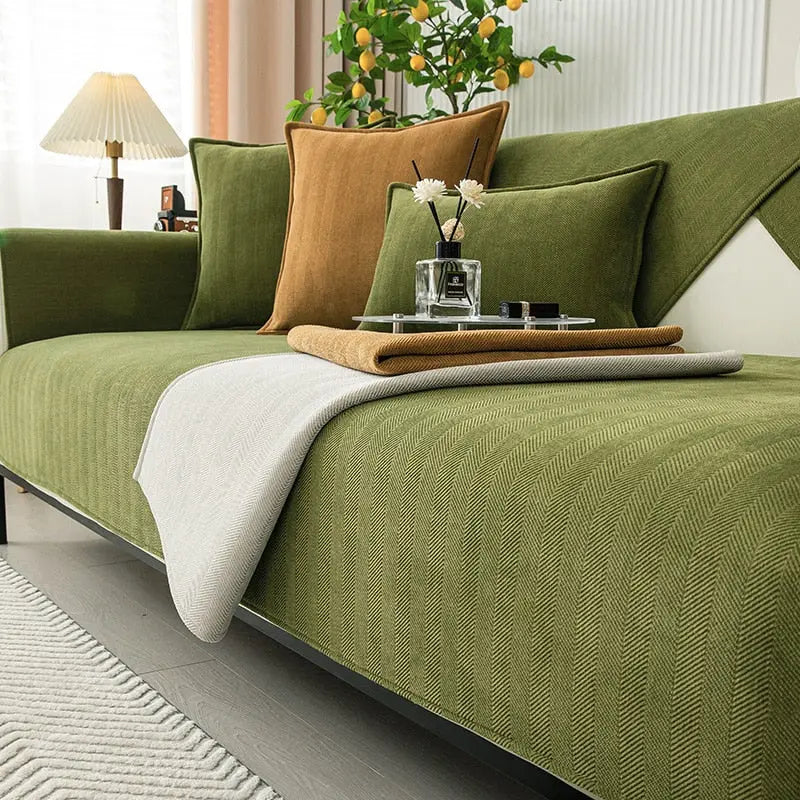 Non-slip sofa cover for secure, relaxed comfort