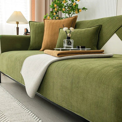 Non-slip sofa cover for secure, relaxed comfort