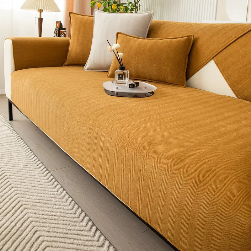 Non-slip sofa cover for secure, relaxed comfort