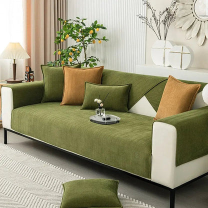 Non-slip sofa cover for secure, relaxed comfort