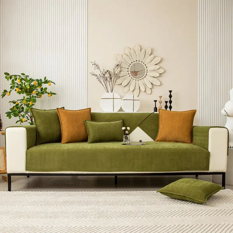 Non-slip sofa cover for secure, relaxed comfort