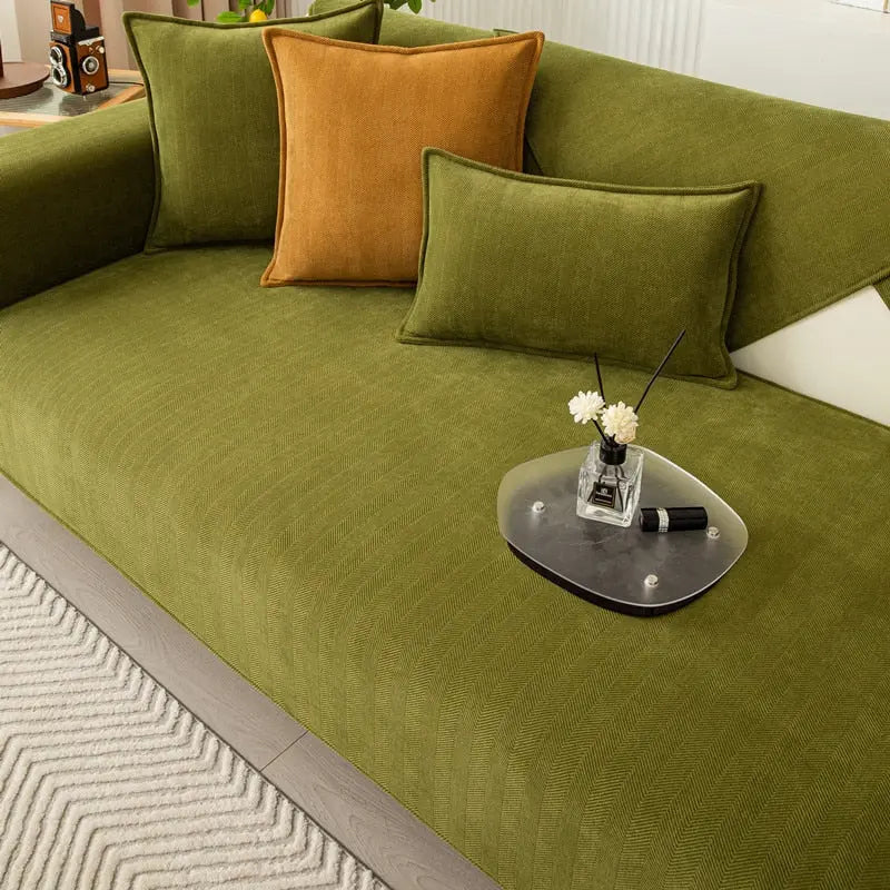 Non-slip sofa cover for secure, relaxed comfort