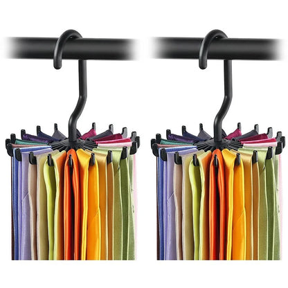 Skanto | Rotating Hook Holder - Space-Saving Tie, Belt, and Scarf Hanger for Closet Organization