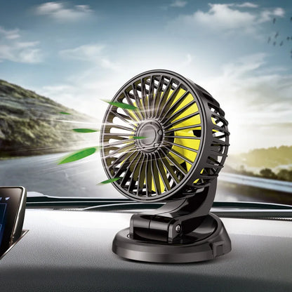 Brehn | Ventoro Car Fan 12V/24V/5V | USB or Cigarette Lighter | Rotatable & Compact | For Car, Truck, SUV, Motorhome & Office