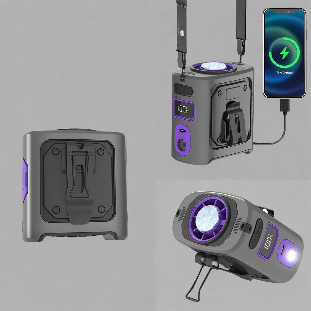 8000mAh Portable Cooling Hip Fan with Power Bank & LED Light – FrostBreeze | Bowlift