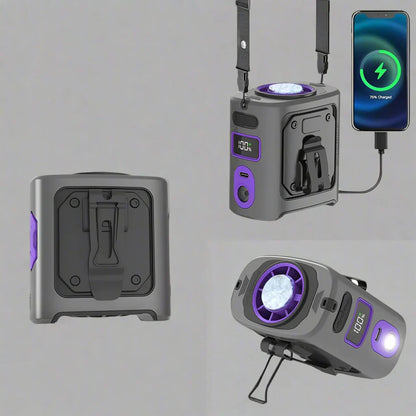 8000mAh Portable Cooling Hip Fan with Power Bank & LED Light – FrostBreeze | Bowlift