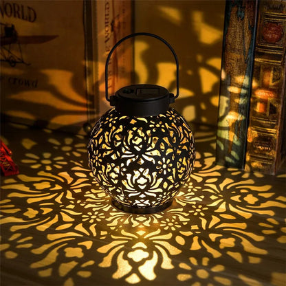 Brehn | Solivanta Light Art Solar Garden Hanging Lantern | Iron Art with Projection Effect | Waterproof | For Tree, Balcony & Terrace
