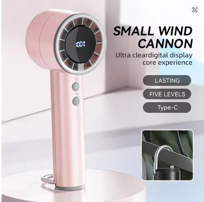 Silent High-Speed USB Handheld Fan – Portable Small Fan with LED Display, High Wind Power and Refrigerator Function | Karnz