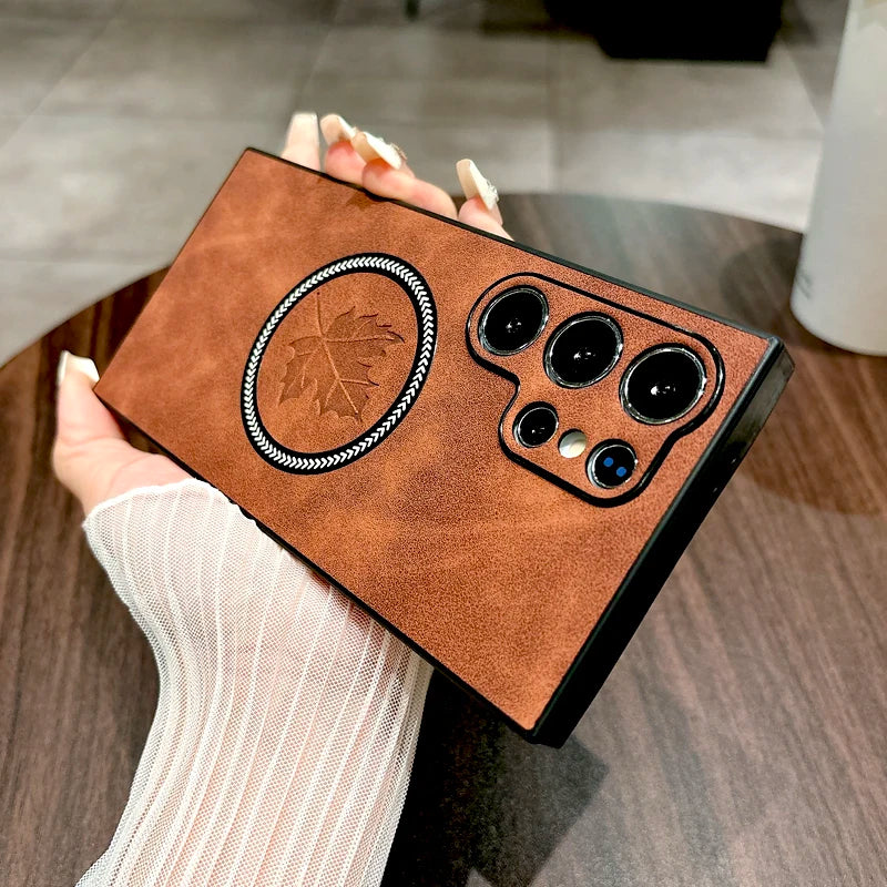 Sandsberg | Leather Samsung Galaxy Magnetic Wireless Charging Case