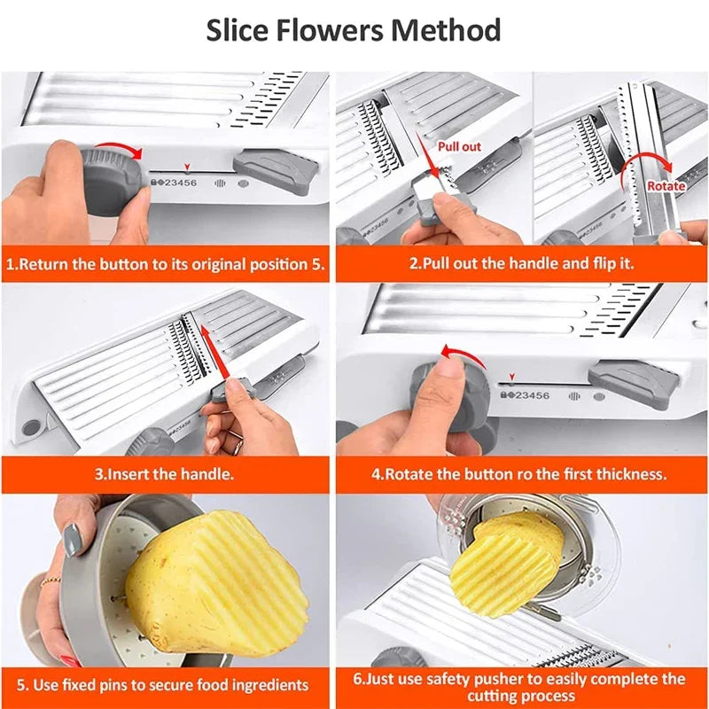 BowLift | SchnittMeister 18-in-1 Mandoline Vegetable Slicer | Adjustable & Stainless Steel Blades | For Slices, Strips & Julienne | Safe & Versatile