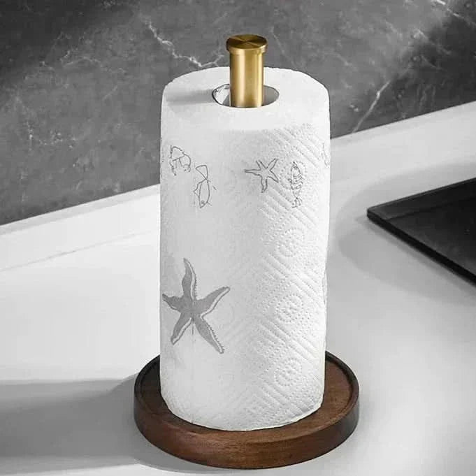 BowLift | Walnut Wood Paper Towel Holder Stand