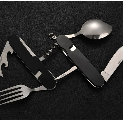 BowLift | OutdoGear 4-in-1 Folding Cutlery | Compact & Multifunctional | Stainless Steel