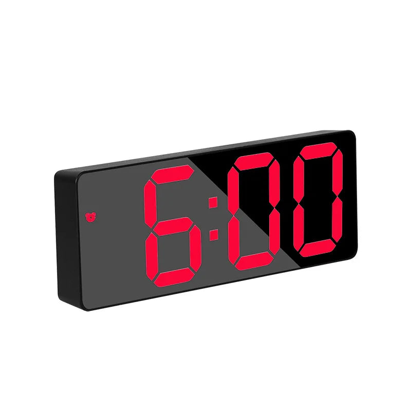 Modern Electronic Mirror Alarm Clock with LED Display, Alarm Function and Temperature Display – Stylish Digital Clock for Bedroom and Office