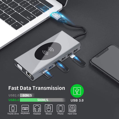 BowLift | 15in1 USB-C Wireless Charging Docking Station