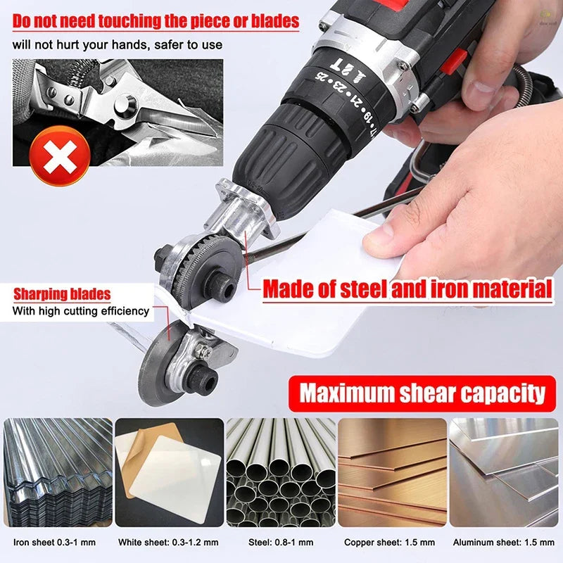 Skanto | Sheet Metal Cutter: Double-Headed High-Speed Rotor Blades for Free Cutting of Metal Sheets - Sharp Cutting Tool