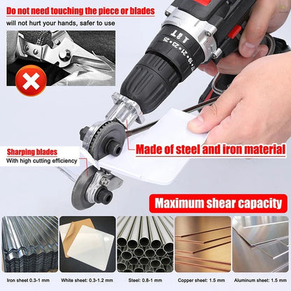 Skanto | Sheet Metal Cutter: Double-Headed High-Speed Rotor Blades for Free Cutting of Metal Sheets - Sharp Cutting Tool