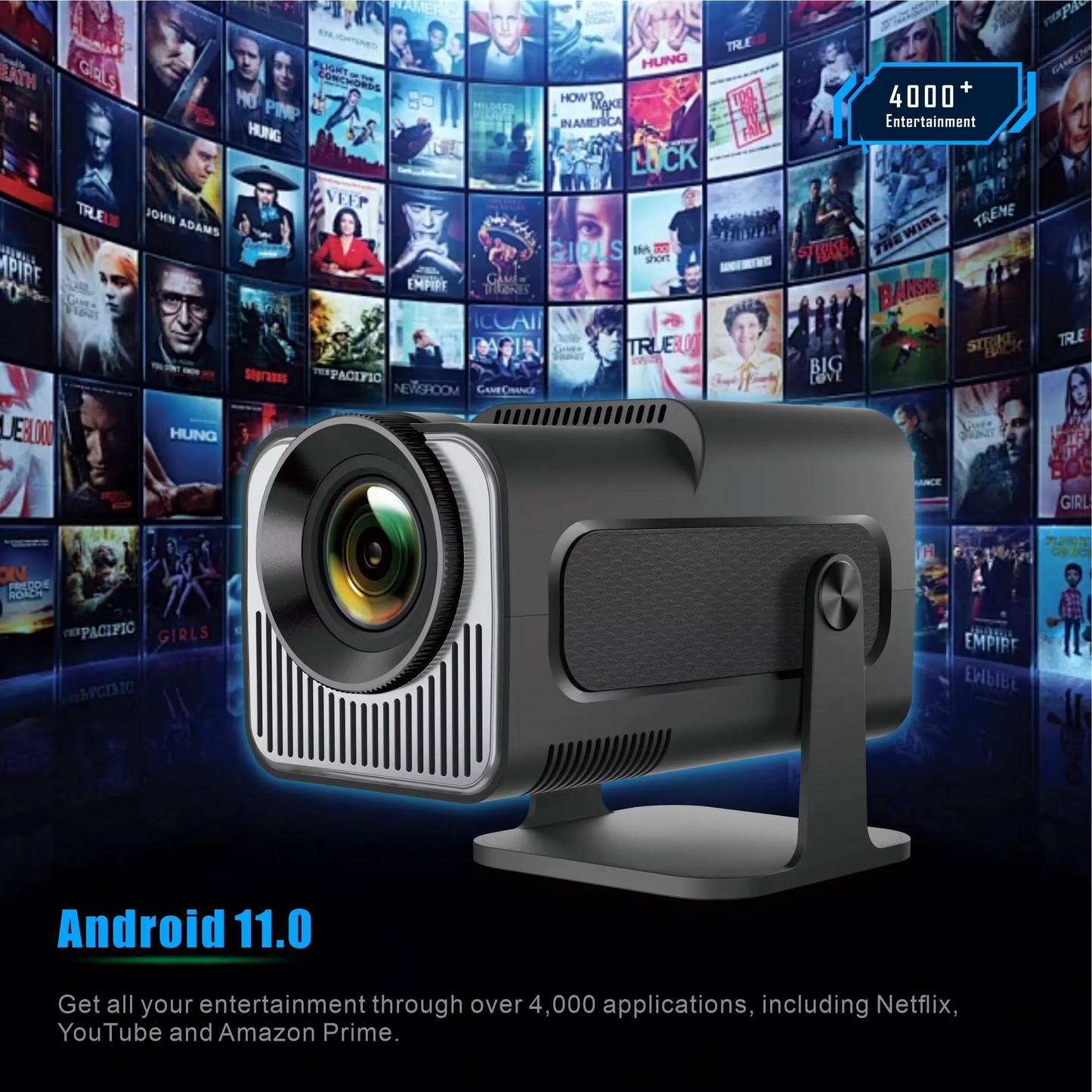 Skanto | Compact 4K Android Mini Projector with WiFi & Bluetooth