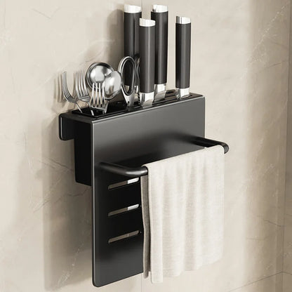 ChefSpace Wall-mounted Knife Holder with Storage for Cutting Boards – Stainless Steel Karnz