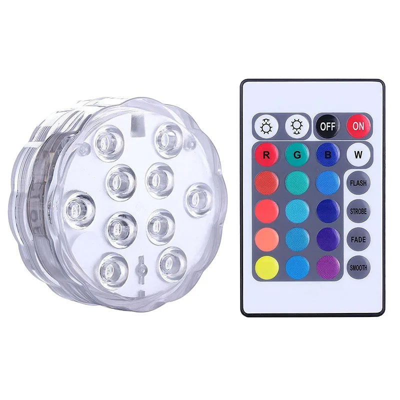Underwater pool lighting with 10 LEDs