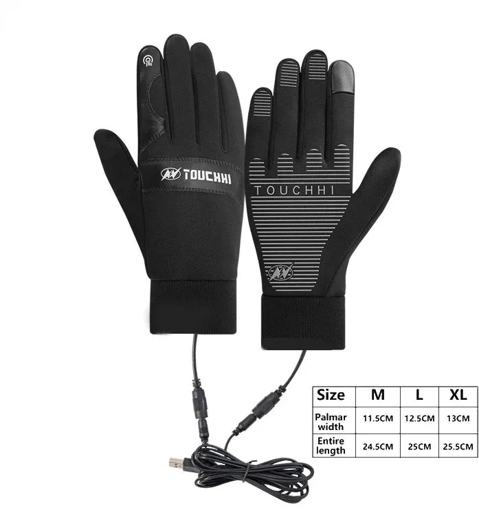 BowLift | ThermaGlide USB Heated Gloves | Waterproof & Touchscreen Compatible | Winter Hand Warmers for Skiing, Motorcycle & Outdoor