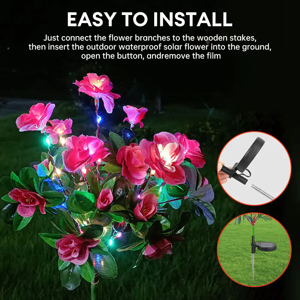 BowLift | Solar Garden Lamp Lumosia | LED Azaleas | Weatherproof & Wireless | 8h Light Time
