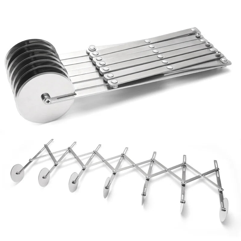BowLift | SlicePro Stainless Steel Dough Cutter | Foldable & Adjustable | 3–7 Wheels | Perfect Portioning for Pizza, Pastries & Pasta