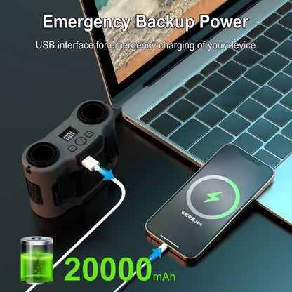 BowLift | Portable Waist Clip Fan with Dual Air Outlets & 20,000mAh Battery – BreezeMate
