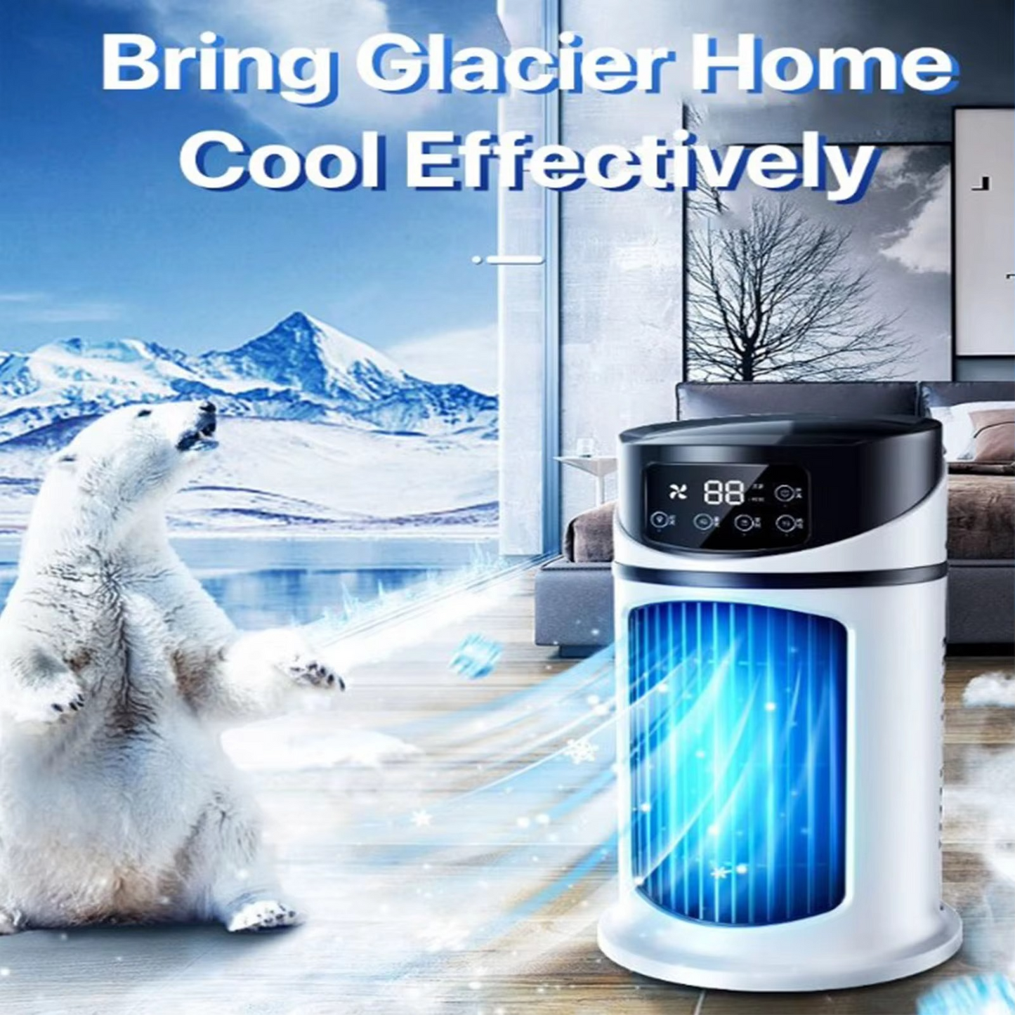 Portable Air Cooler Fan with Humidifier & Dust Filter – USB Powered Mini AC for Home & Office | Bowlift