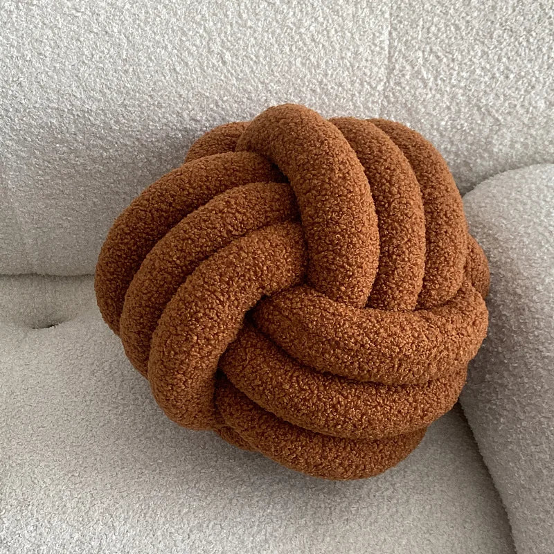 Nordic Bouclé Abstract Cushion – Minimalist Plush Pillow | Bowlift