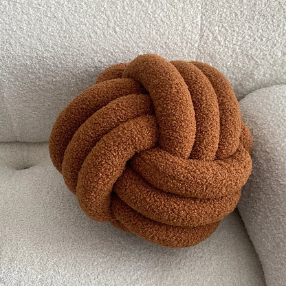 Nordic Bouclé Abstract Cushion – Minimalist Plush Pillow | Bowlift