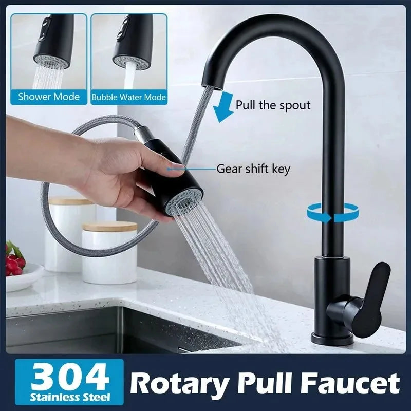 BowLift | Kitchen faucet with pull-out spout – Brushed Nickel