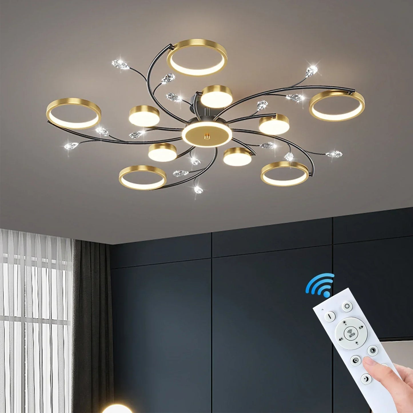 Skanto | GlowDrape Dimmable Pendant Lamp | Modern Design | LED Lamp with Variable Brightness | Perfect for Living Room & Dining Room