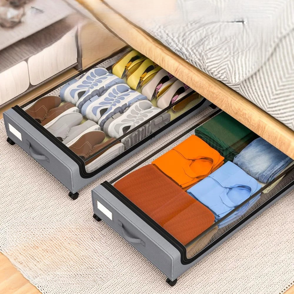 Under-bed storage Stackable wheeled box Organizer | Karnz